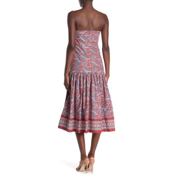 Sold VERONICA BEARD Strapless Floral Print Dress - Picture 2 of 8